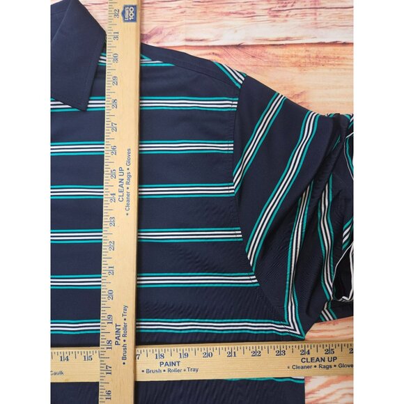 FOOTJOY FJ Men's Navy Striped Polo Golf Shirt Large - Picture 8 of 8